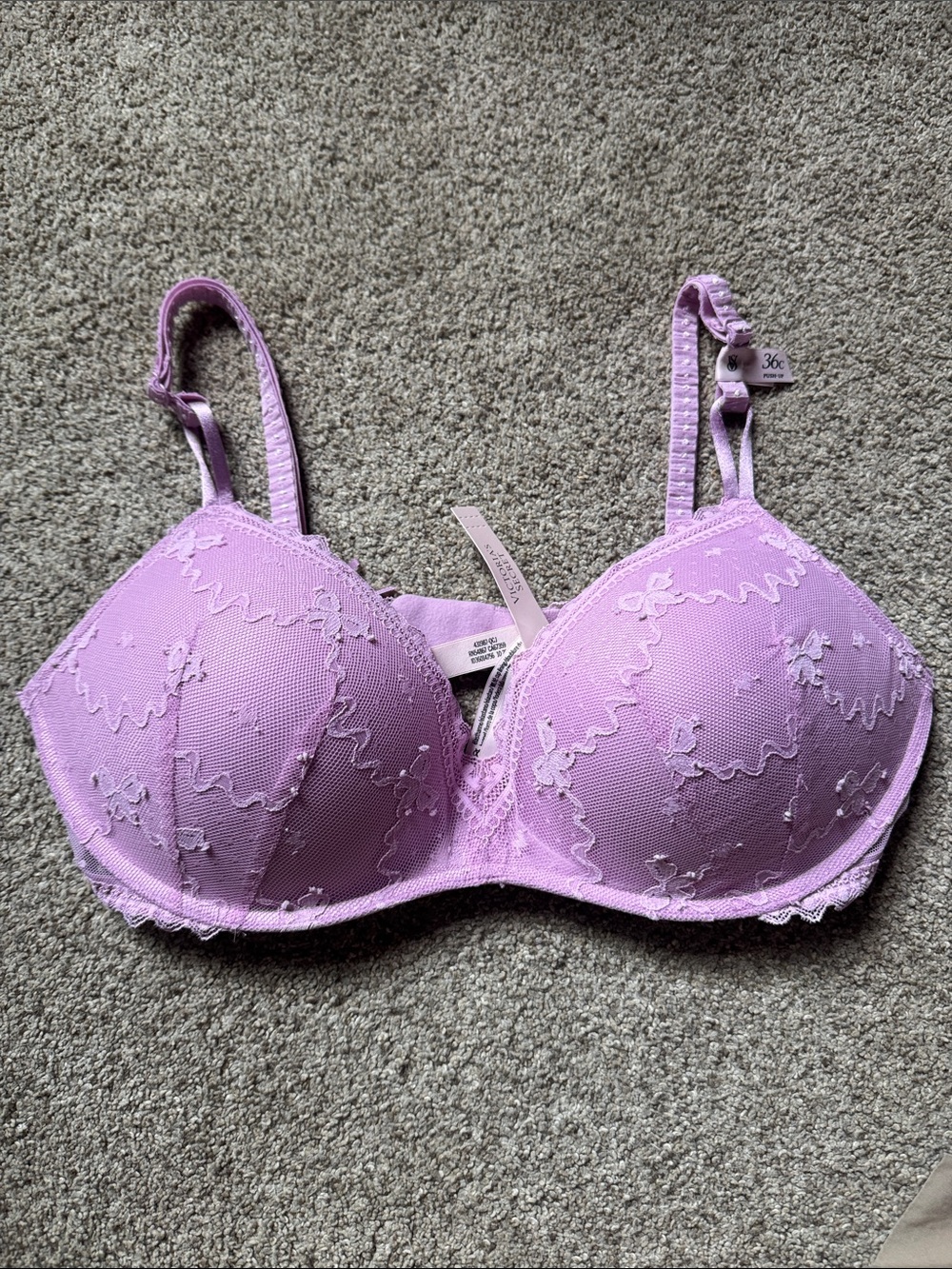 Victoria's Secret 36C Lilac Push Up Lace Bra